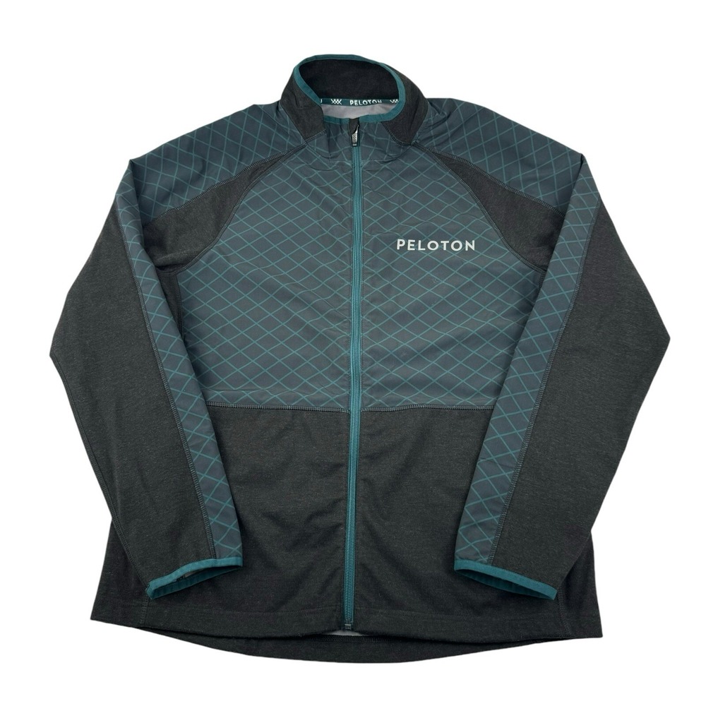 Rhone X Peloton Mens Gray Teal Full Zip Performance Jacket Medium RN141364